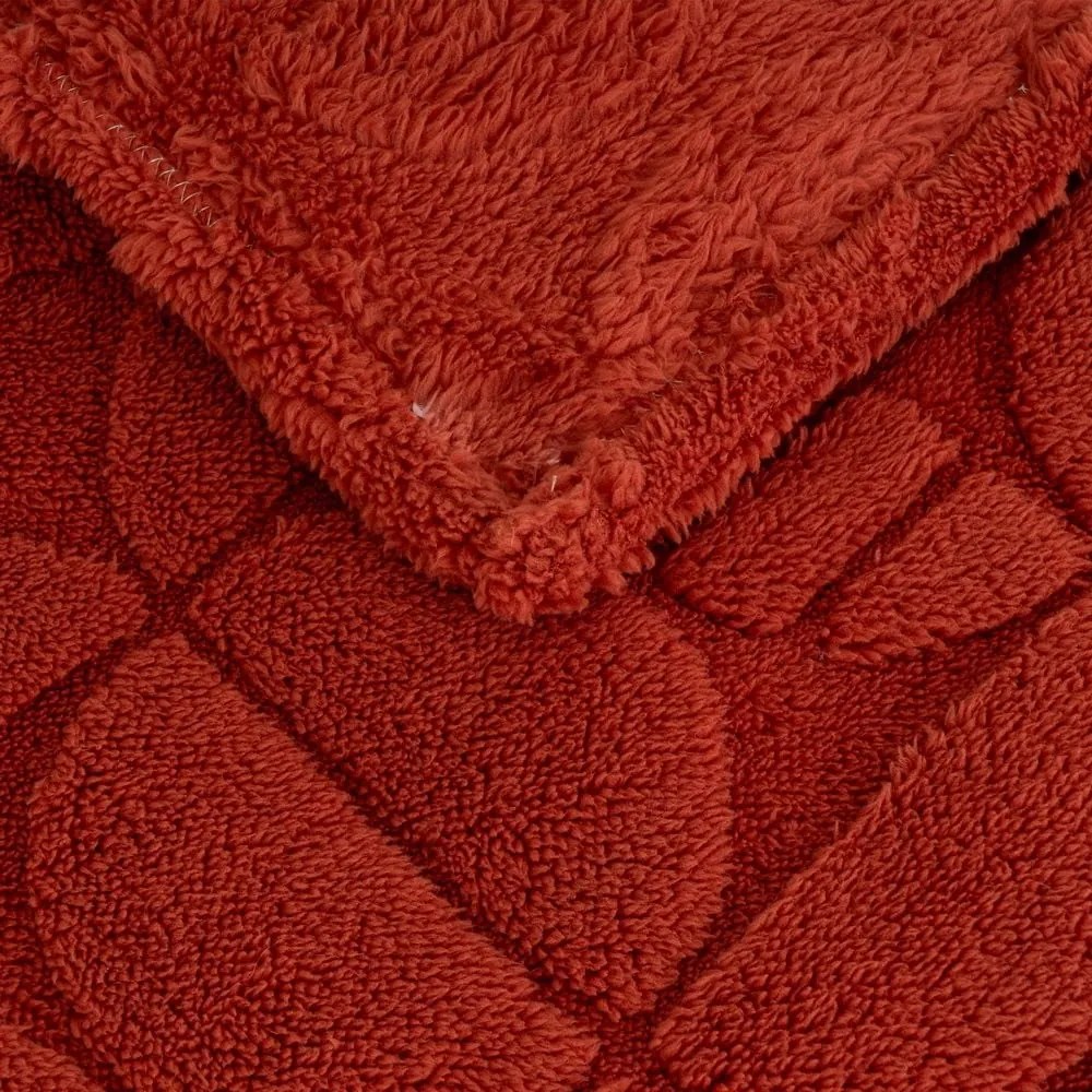 Ceglasty koc z mikropluszu 130x160 cm Mid Century – Casa Selección