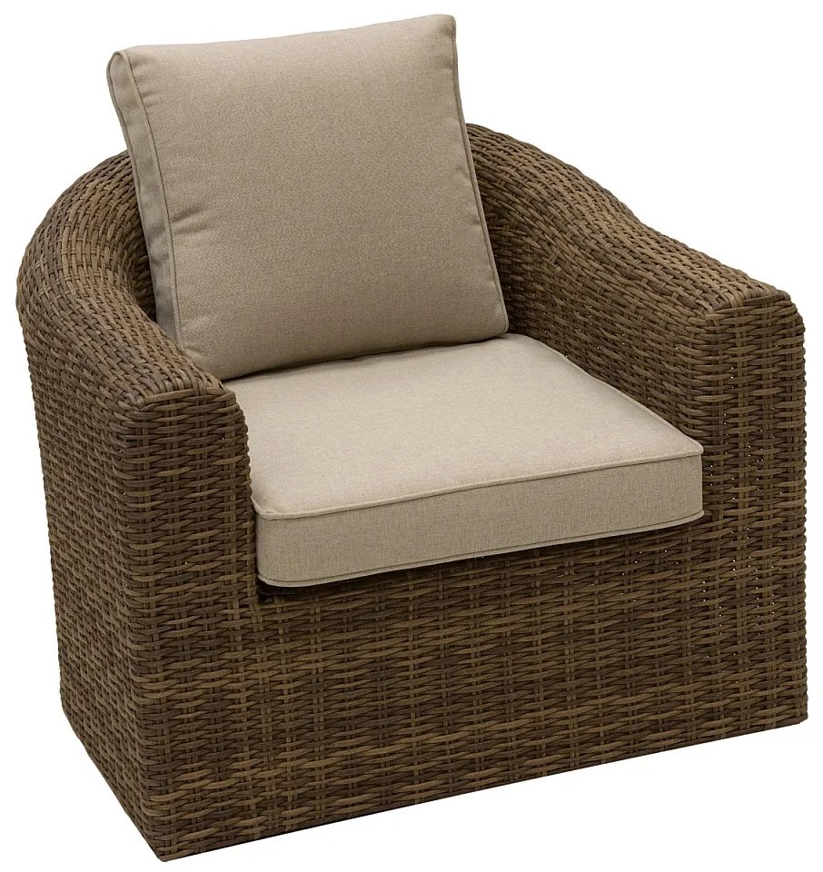 Rattanowy zestaw narożny modułowy BORNEO LUXURY dla 7 osób (brązowy)