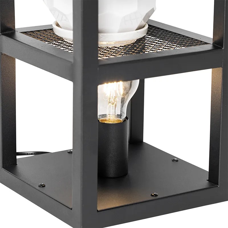 Industrialna lampa stołowa czarna - Cage Rack