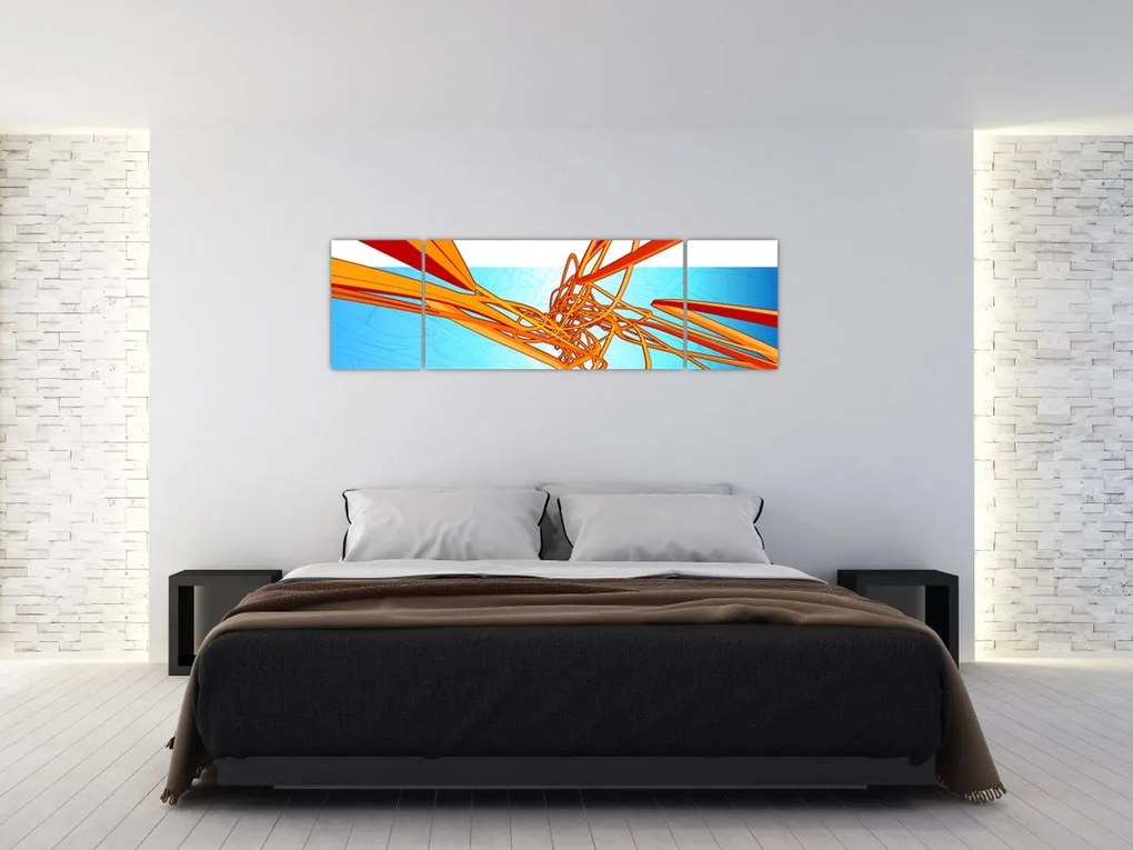 Obraz - Splecione linie, abstrakcja (170x50 cm)