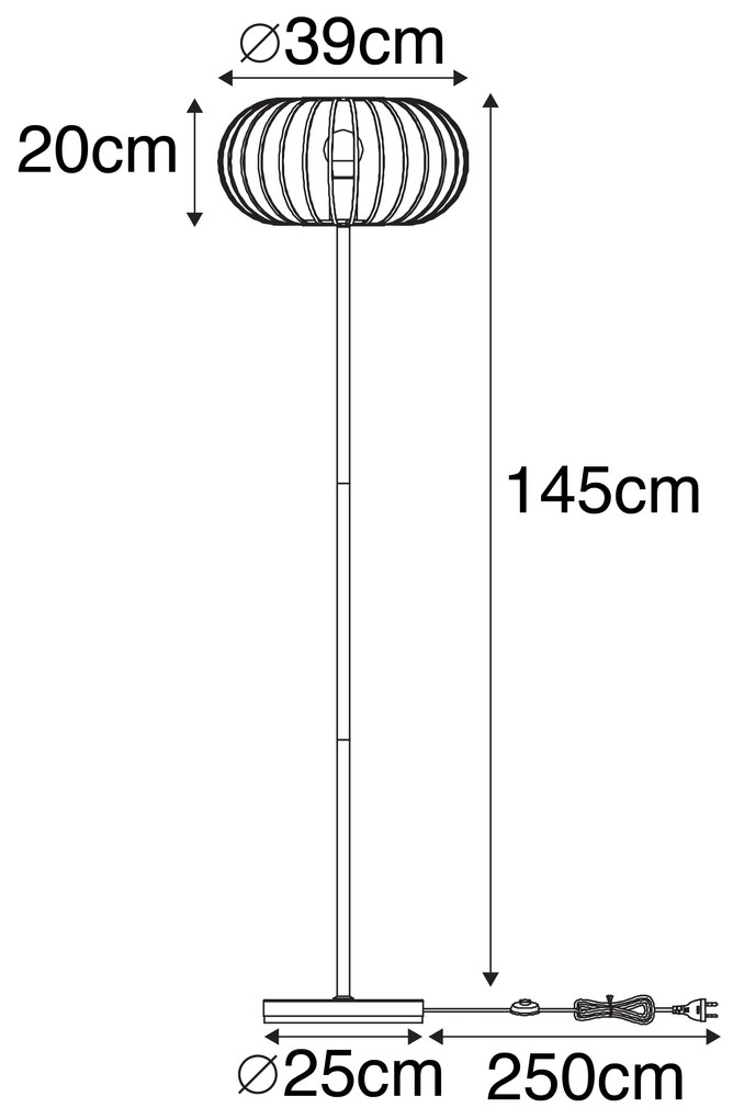 Designerska lampa podłogowa w kolorze rdzawo-brązowym - JohannaDesignerski Oswietlenie wewnetrzne