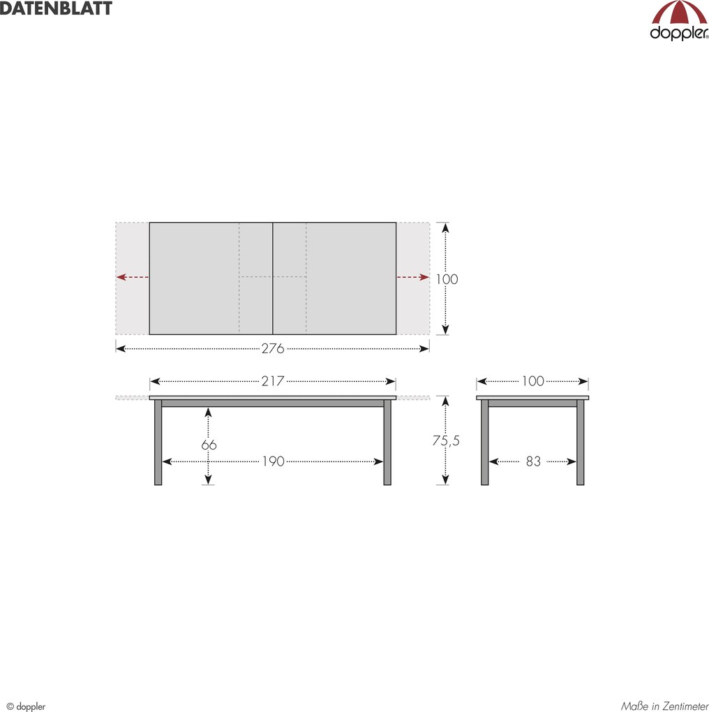 Doppler EXPERT WOOD - regulowany zestaw ogrodowy 6+1