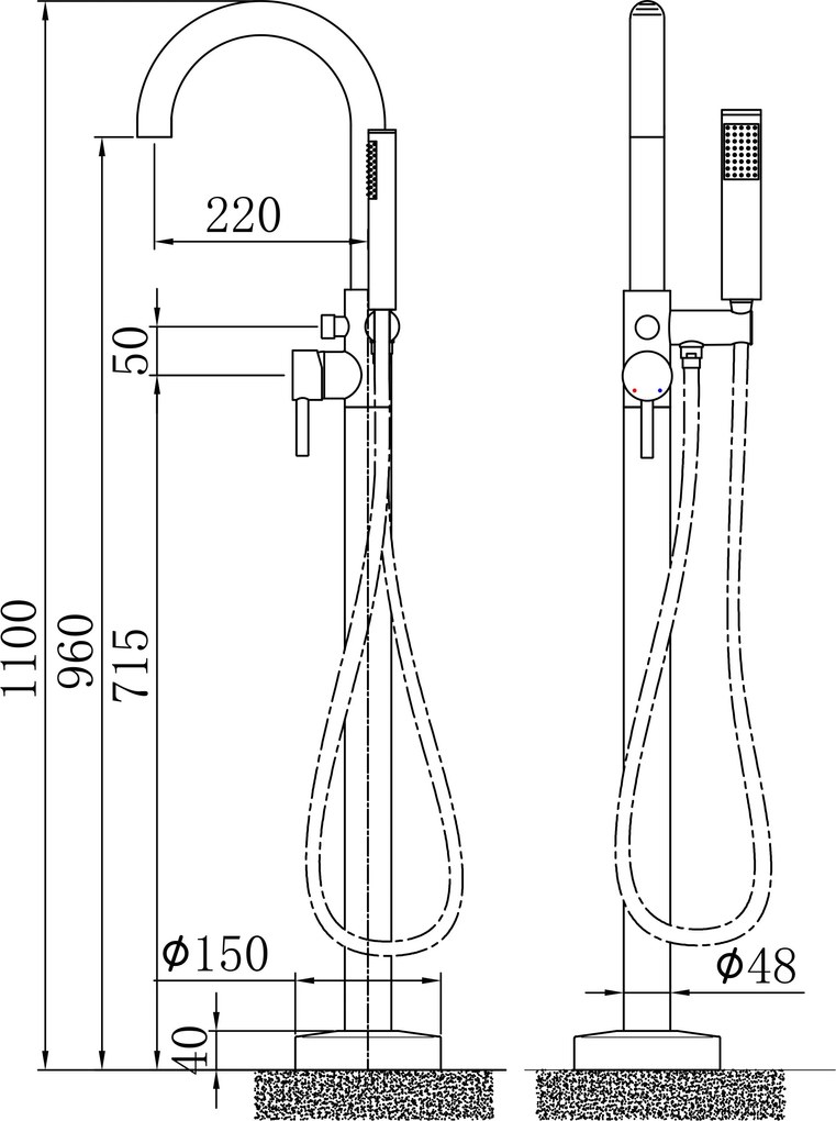 Bateria wannowa wolnostojąca NT3127 2.0