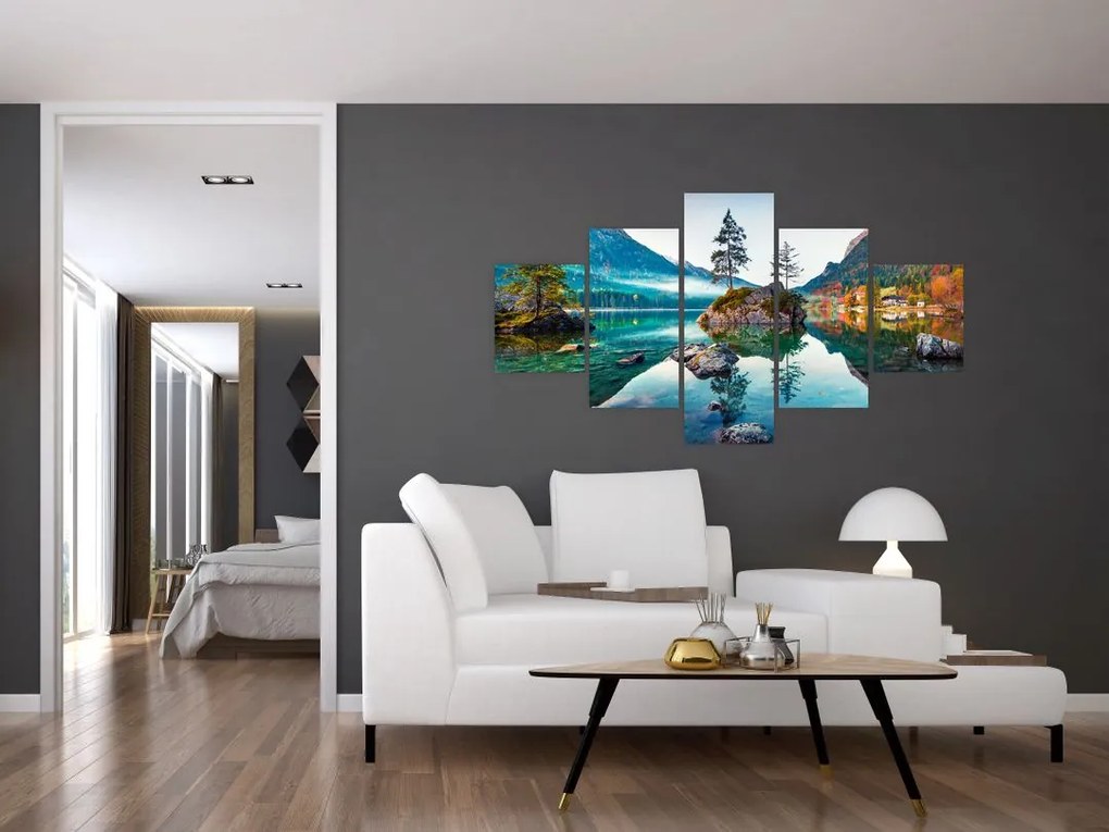 Obraz - Jezioro Hintersee, Alpy Bawarskie, Austria (125x70 cm)