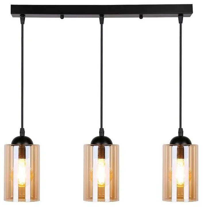 Czarna lampa wisząca ze szklanym kloszem 10x55 cm Bistro – Candellux Lighting