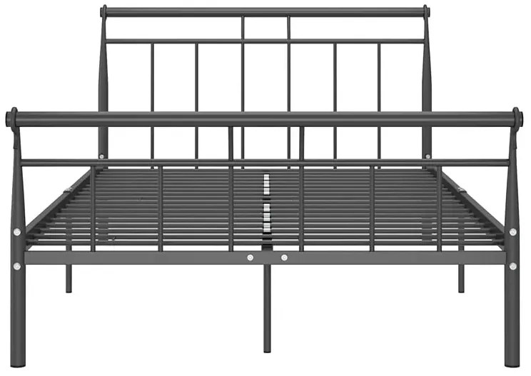 Czarne metalowe łóżko z zagłówkiem 120x200 cm - Ventano