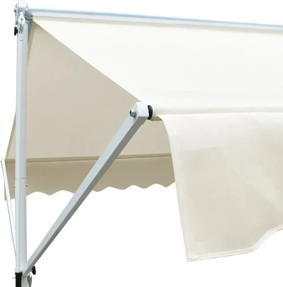 Kremowe rozkładane zadaszenie ogrodowe P8-Z09