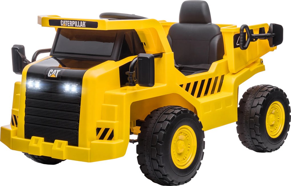 AIYAPLAY Elektryczna Koparka dla Dzieci, Ładowarka Caterpillar, 3-5 km/h, z Pilotem, 3-6 lat, Żółta