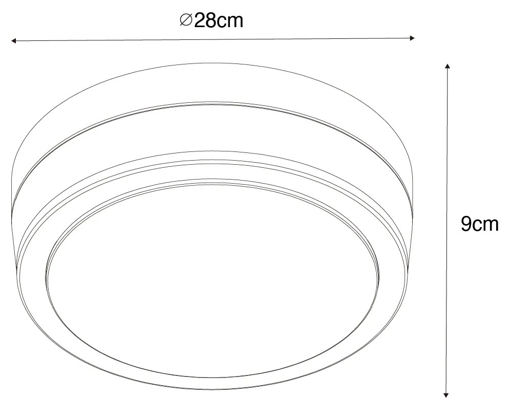 Zewnetrzna Nowoczesna lampa sufitowa zewnętrzna stalowa 28 cm IP44 - Flavi Nowoczesny Oswietlenie zewnetrzne