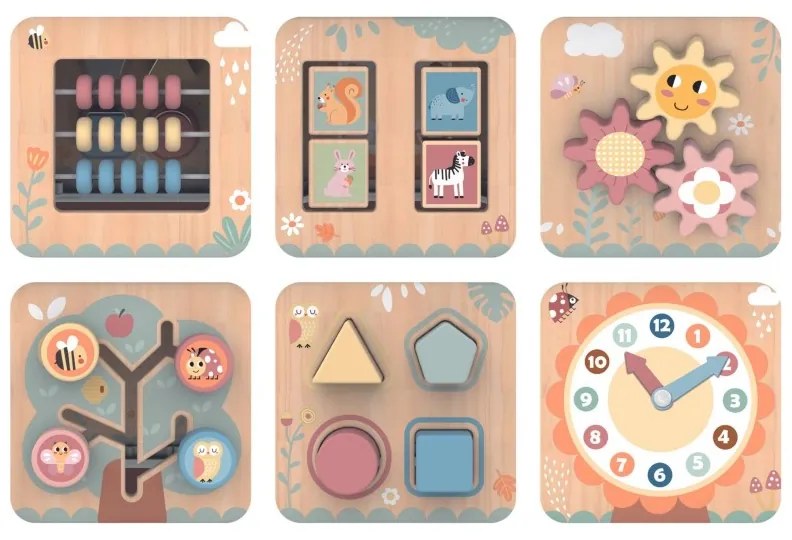 Tooky toy interaktywny drewniany sześciokąt montessori otwierane pudełko