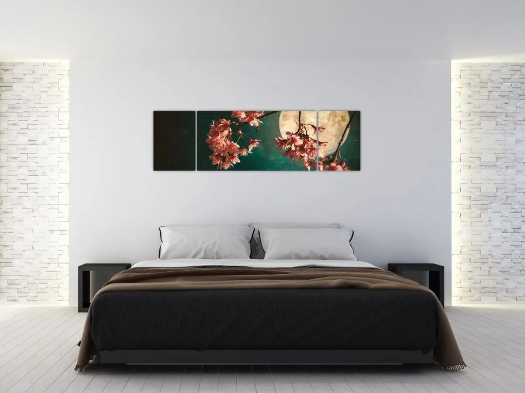 Obraz - Kwiat wiśni podczas pełni (170x50 cm)