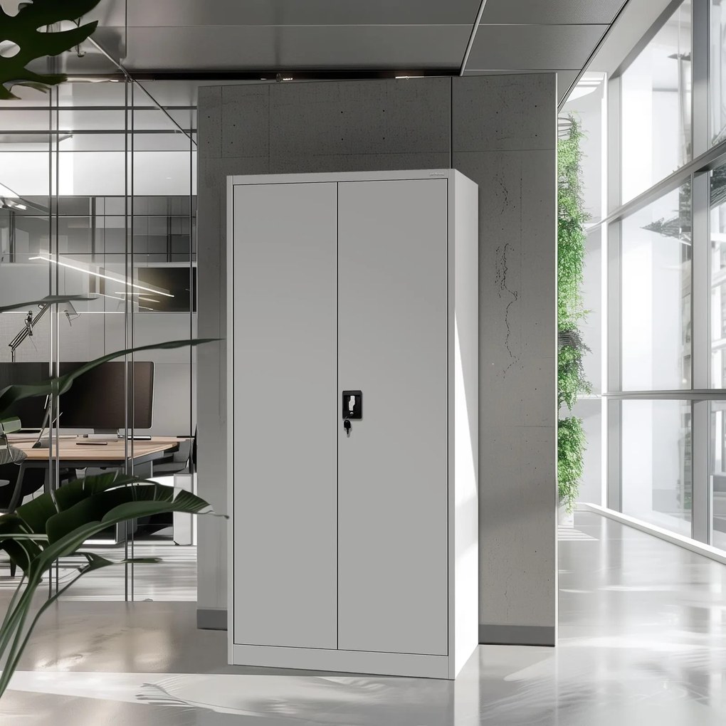 Szafa biurowa na akta wysoka Jan H 90x40x195 cm biała