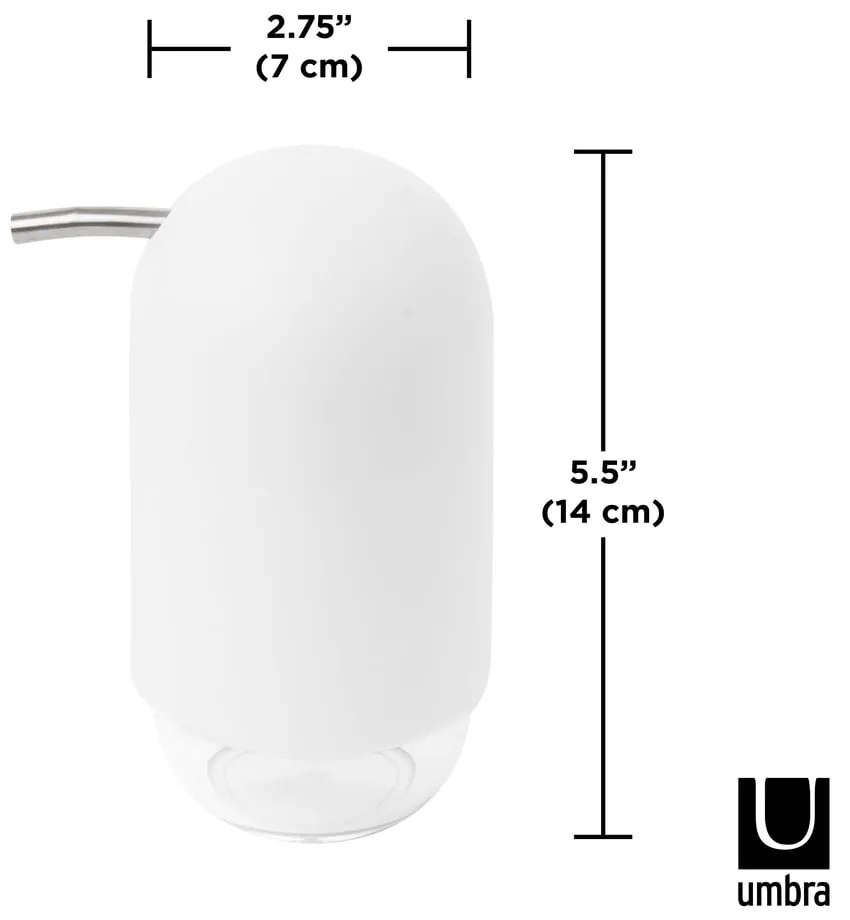 Biały plastikowy dozownik do mydła 230 ml Touch – Umbra