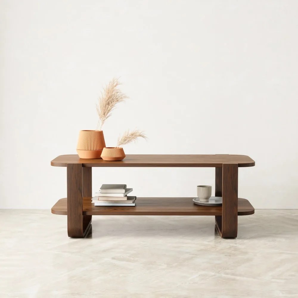 Brązowy stolik z drewna eukaliptusowego 55x109 cm Bellwood – Umbra