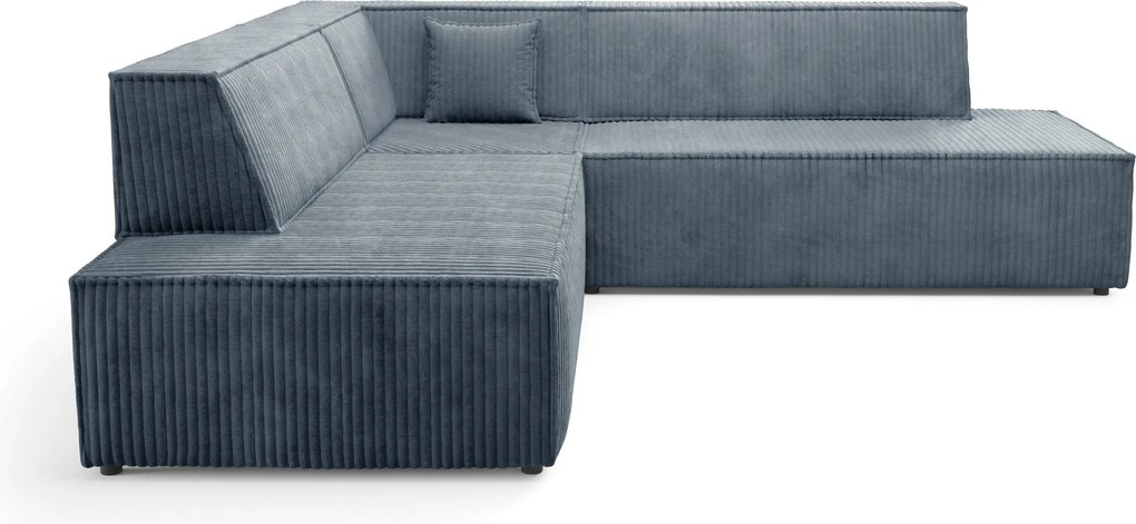 Masseno Narożnik TESSO z funkcją spania i pojemnikiem na pościel Narozniki L, Rozkładana sofa - Szary, TILIA 85