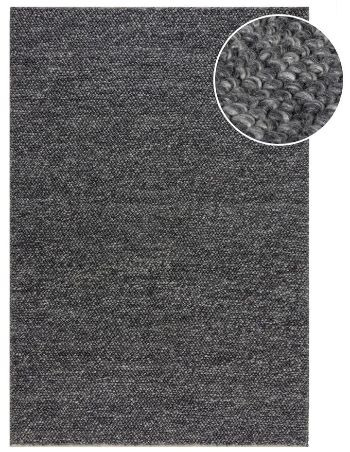 Ciemnoszary dywan z mieszanki wełny tkany ręcznie 120x170 cm Minerals – Flair Rugs