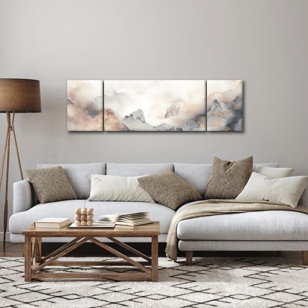 Obraz - Górska abstrakcja z teksturą marmuru (170x50 cm)