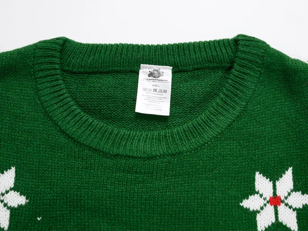 Świąteczny sweter damski GNOME ciemnozielony - różne rozmiary Wielkość: XL