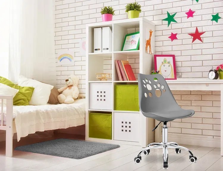 Grafitowy dziecięcy fotel obrotowy H0-G85