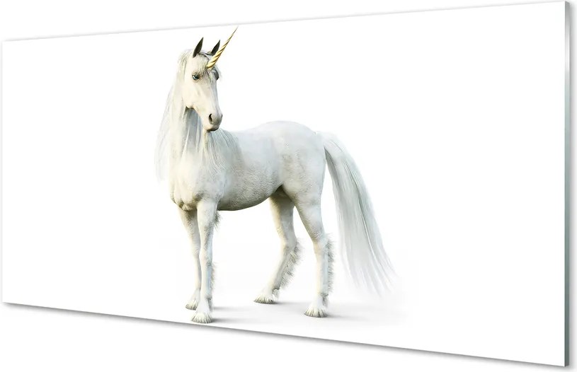 Szkło do Kuchni na Ścianę Szlachetny Biały Jednorożec