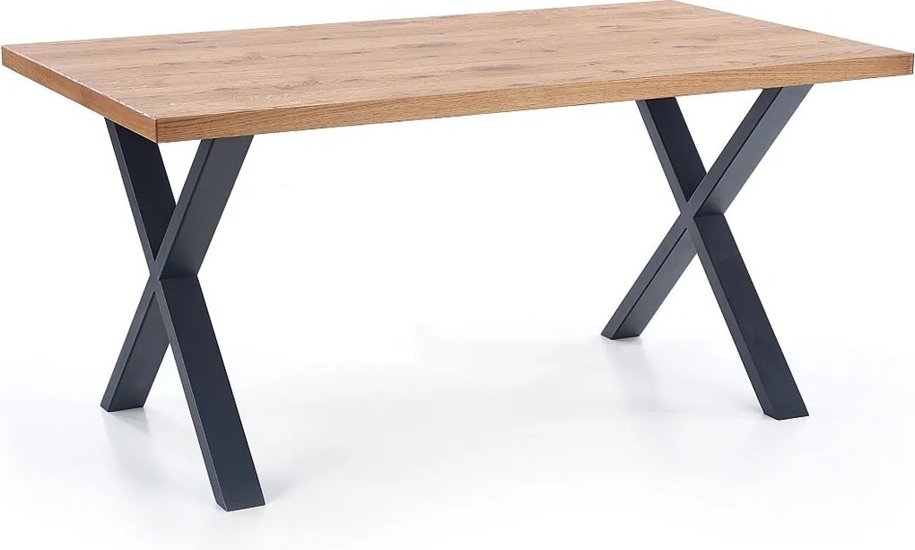 Stół XAVIER 160(250)x90 jasny dąb/czarny