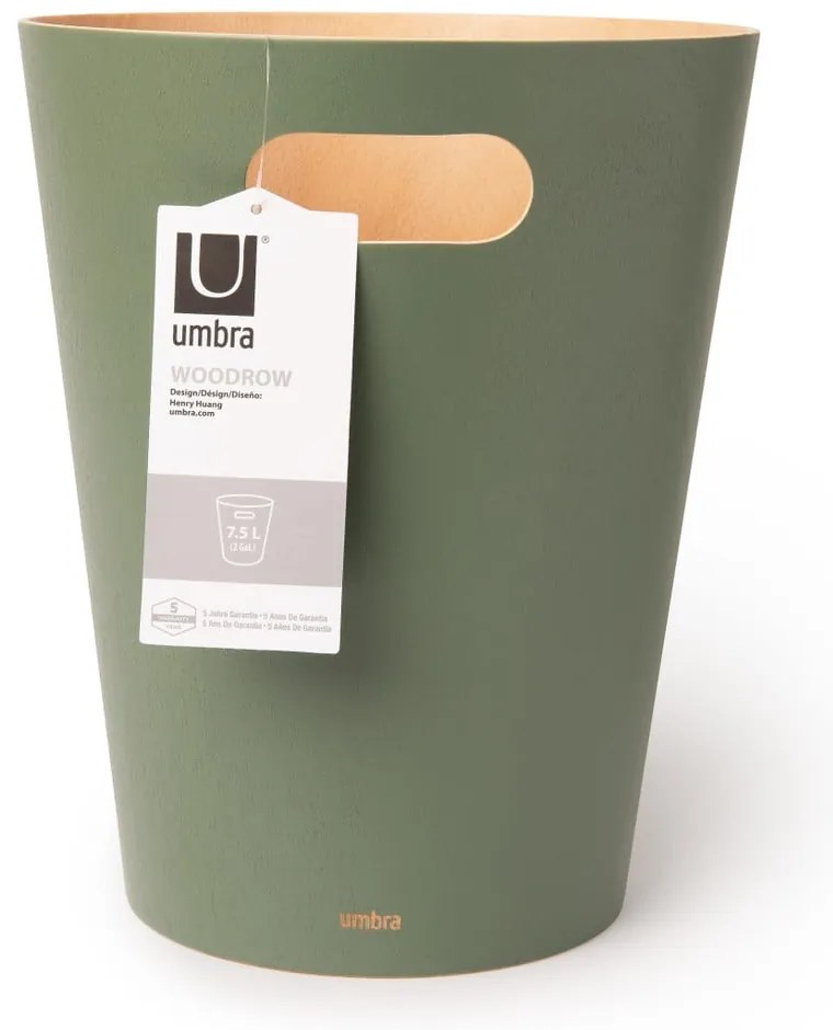 Zielony kosz na śmieci 7,5 l Woodrow – Umbra