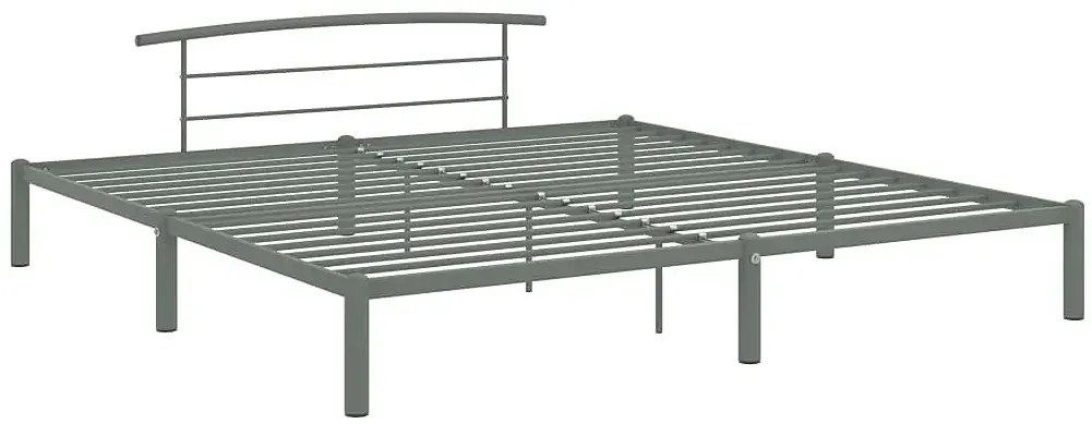Szare metalowe łóżko małżeńskie 200x200 cm - Mohn