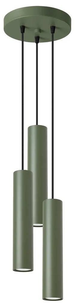 Lampa wisząca LAGOS 3P zielona oliwka SOLLUX LIGHTING