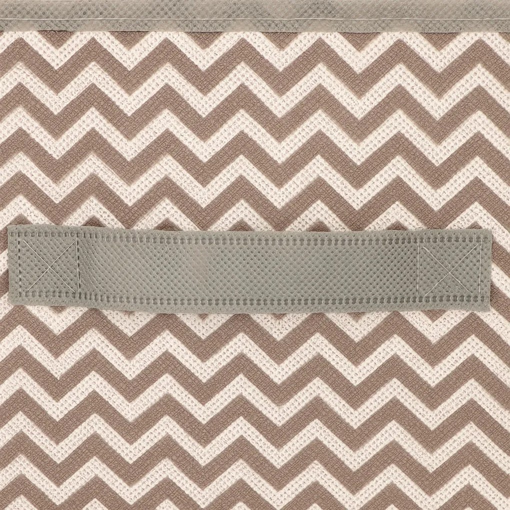 Organizer Tekstylny Wzór Zygzak Pudełko kosz 25x25x25 cm do Szafy Garderoby