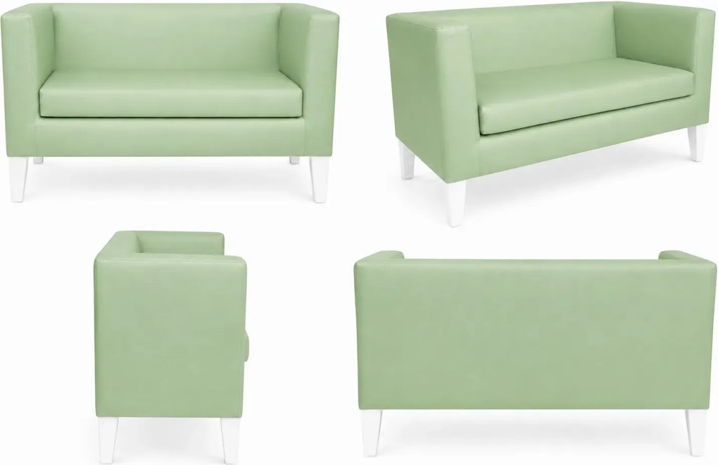 Sofa Monaco : Kolor nogi - Biała, Kolor tkaniny - EKO-SKÓRA - 7D, Typ tkaniny - Eko-skóra , Wysokość nogi - 20 cm