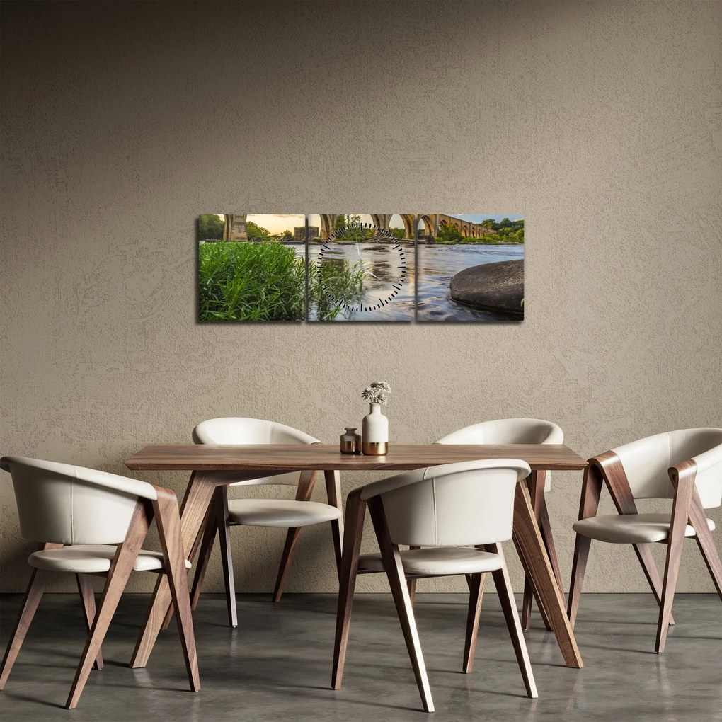 Obraz - Most kolejowy w Richmond (z zegarem) (90x30 cm)
