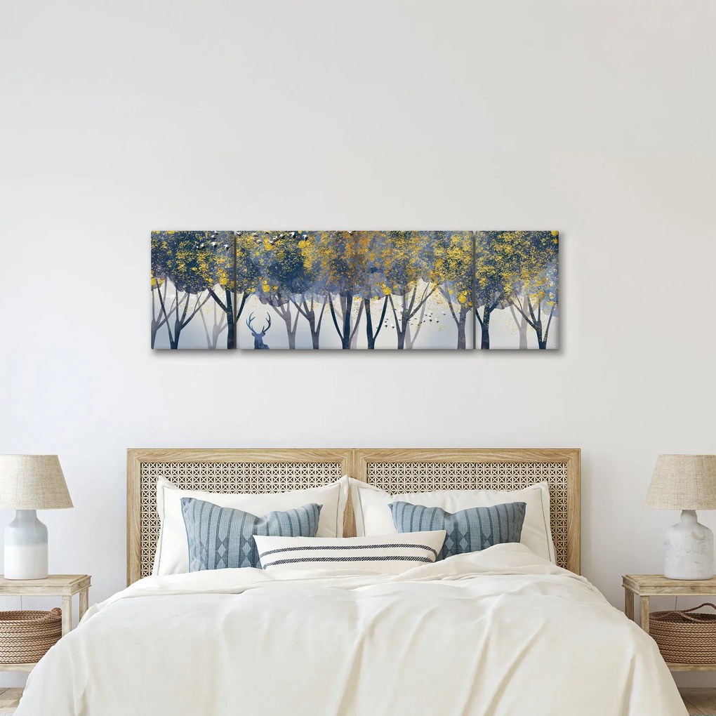 Obraz jelenia w lesie (170x50 cm)