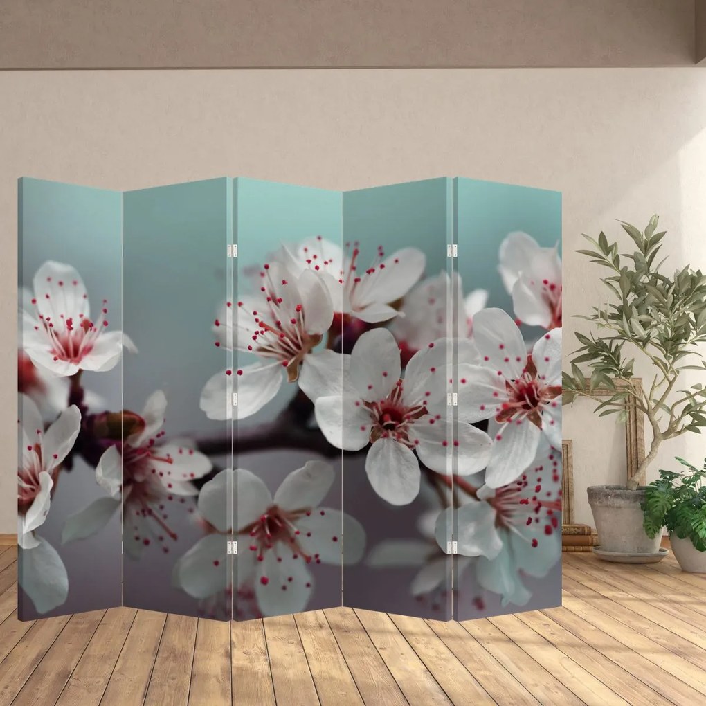 Parawan - Kwiat - czerwony (210x170 cm)