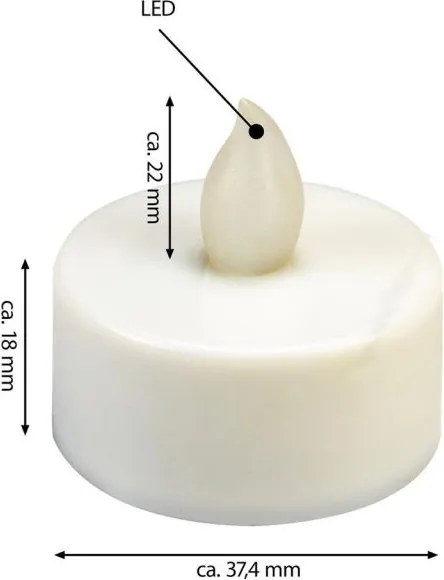 Dekoracyjny zestaw LED - 4 świeczki - biała ciepła