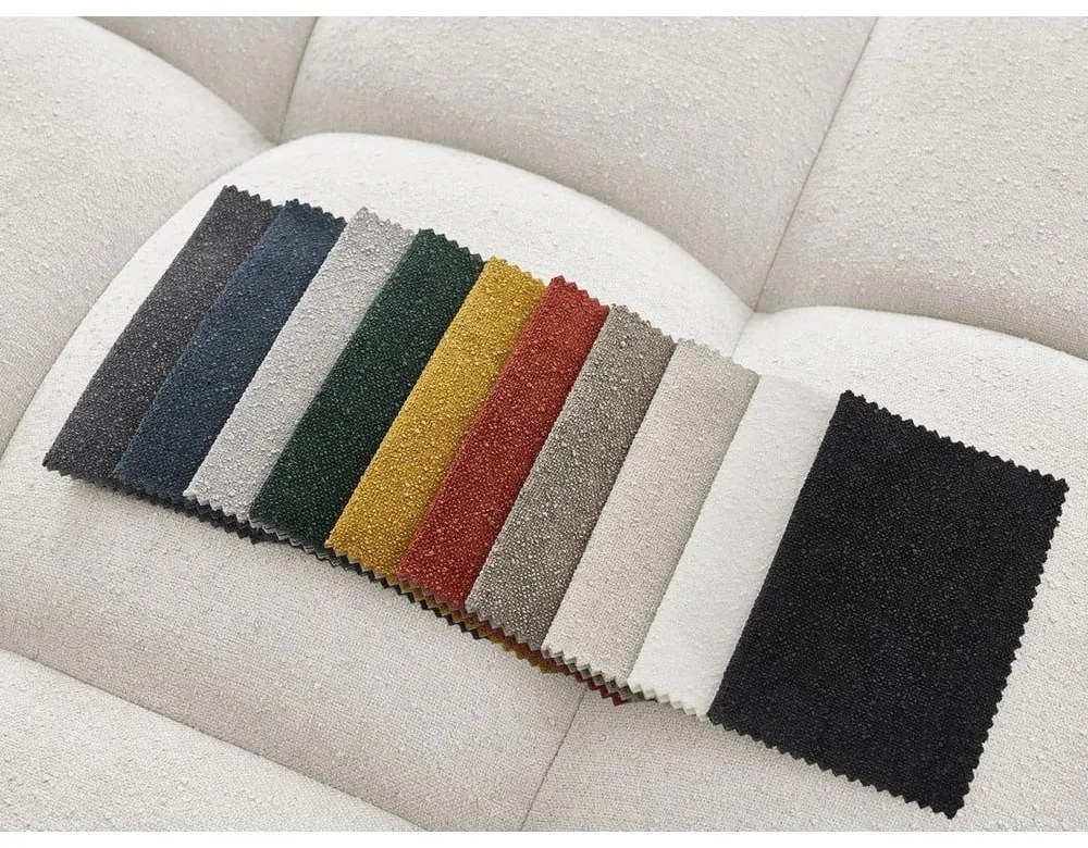 Biały podnóżek z materiału bouclé Everest – Bobochic Paris