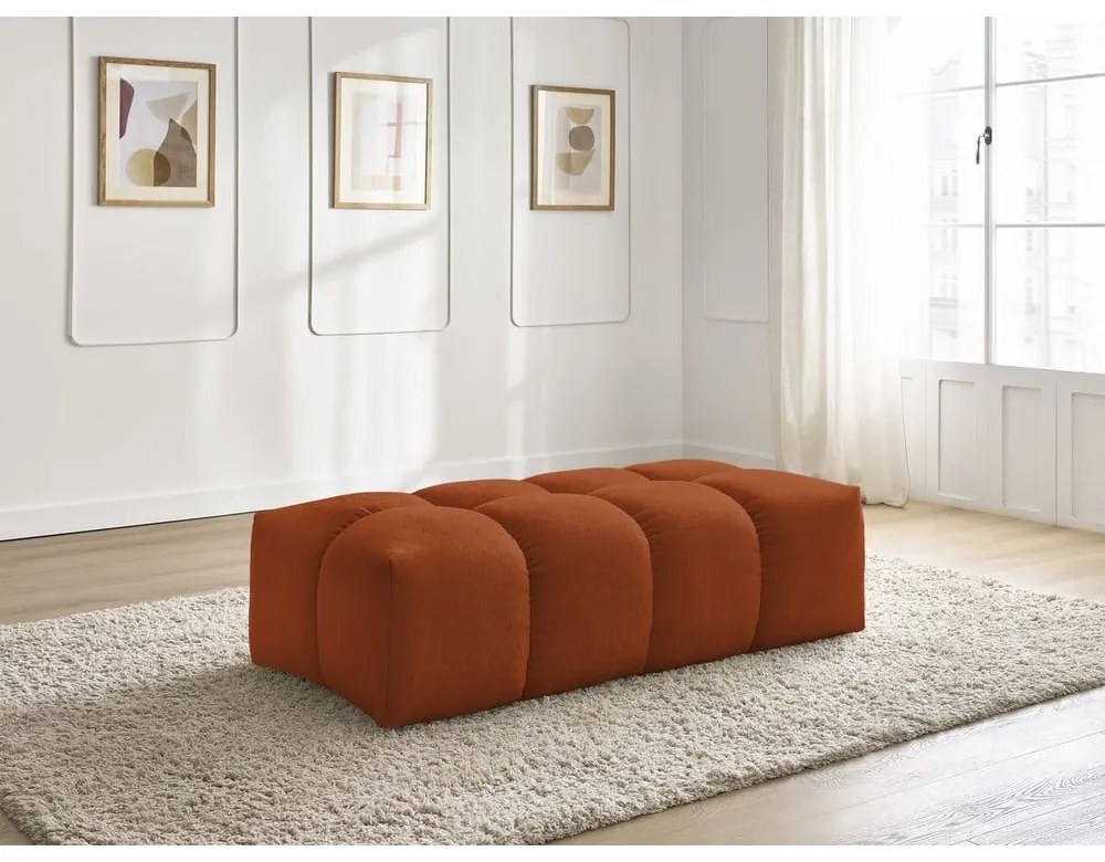 Ceglasty podnóżek z materiału bouclé Everest – Bobochic Paris