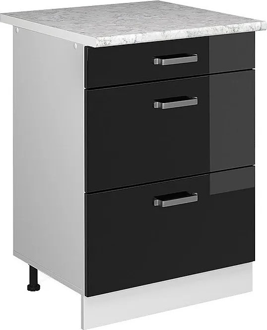 Szafka dolna do kuchni czarny wysoki połysk 60x60x81.6 r-line