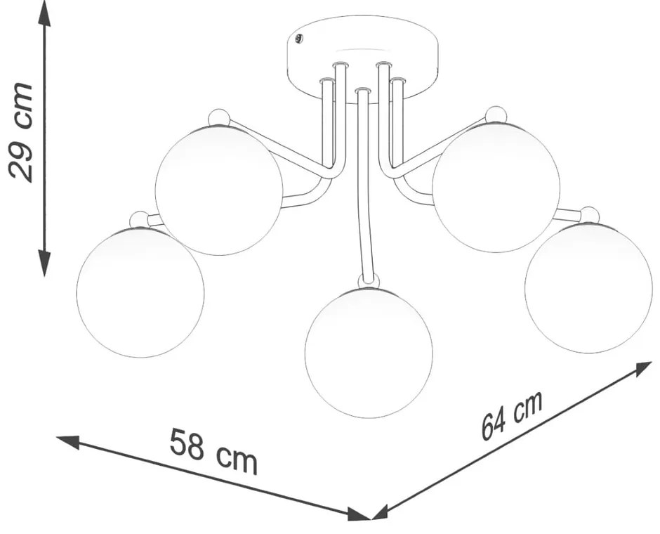Czarno-biała lampa sufitowa Beam – Sollux