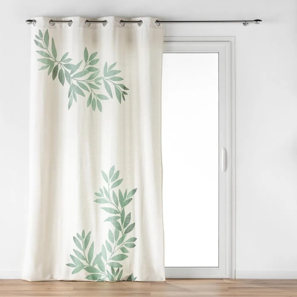 Biało-zielona zasłona 140x260 cm Nymphea – douceur d'intérieur