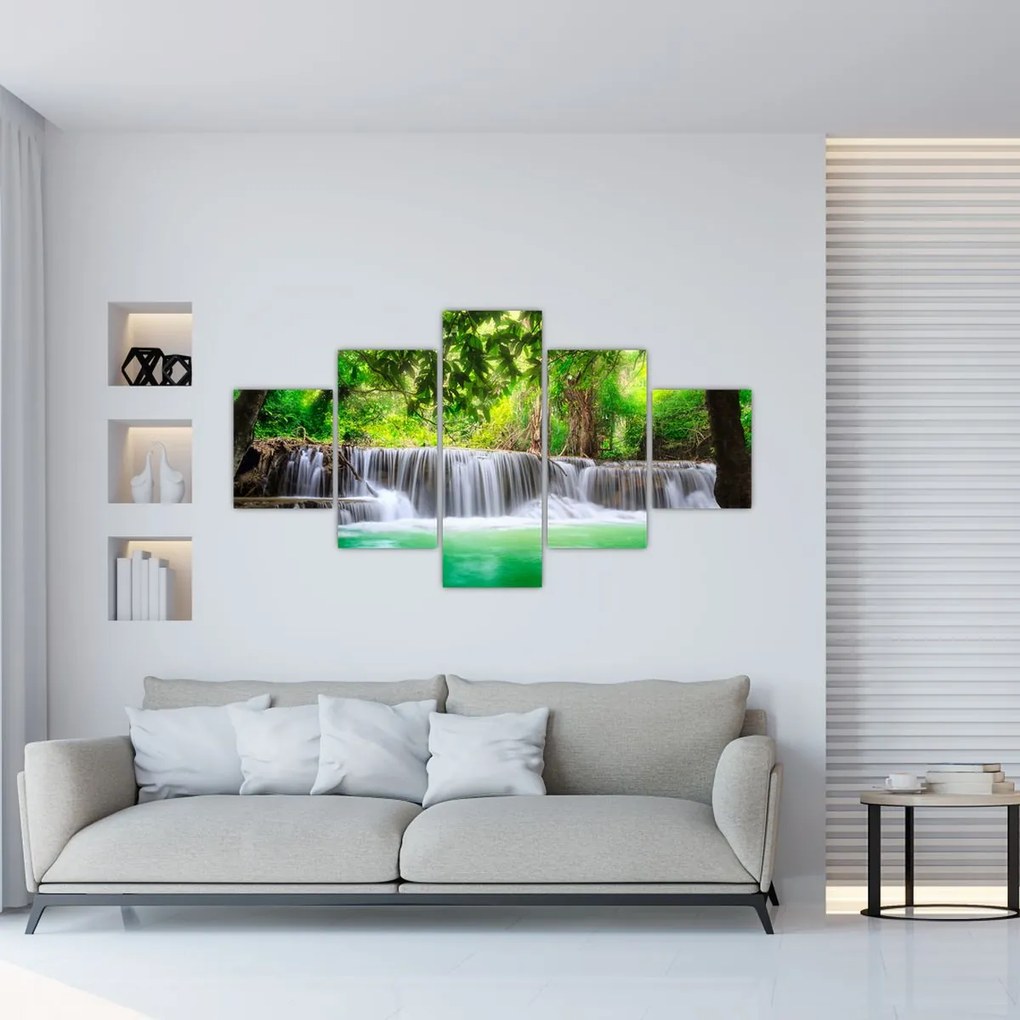 Obraz wodospadu w Kanchanaburi, Tajlandia (125x70 cm)
