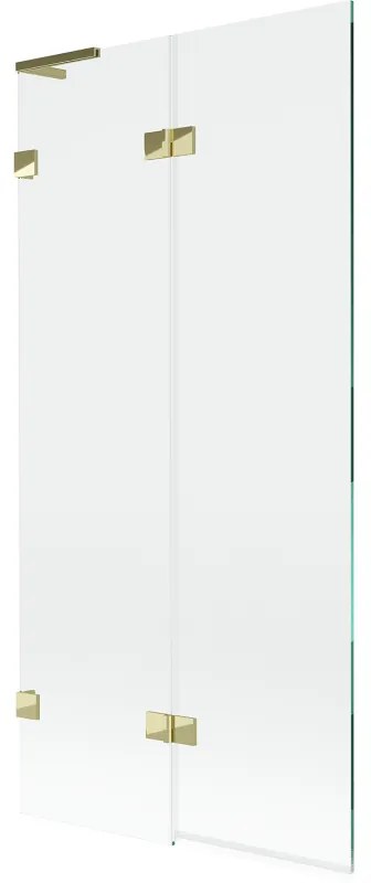 Mexen Lunar L parawan nawannowy 2-skrzydłowy lewy 90 x 150 cm, transparent, złoty - 897L-090-100-50-00-L