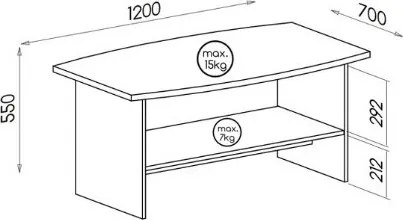 Ława PALMERO 120 cm Stolik Kawowy do Salonu