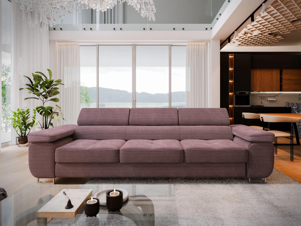 Masseno Sofa MOSINE z funkcją spania, Rozkładana sofa - Wrzosowy, POSO 130