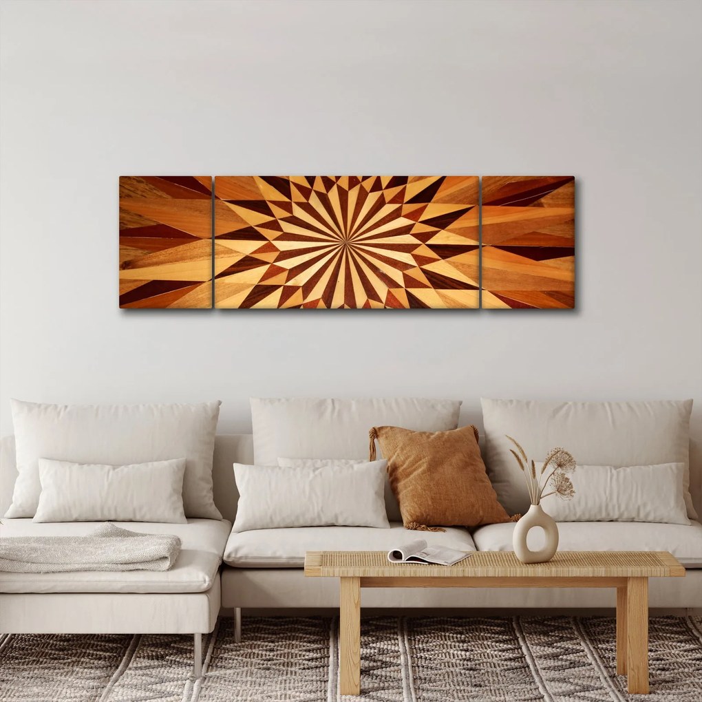 Obraz - Drewniany kolaż (170x50 cm)