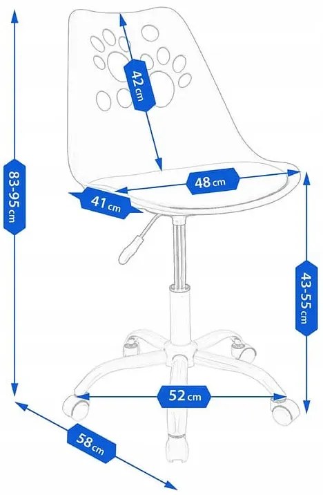Czarno-szary fotel obrotowy skandynawski D5-Z20