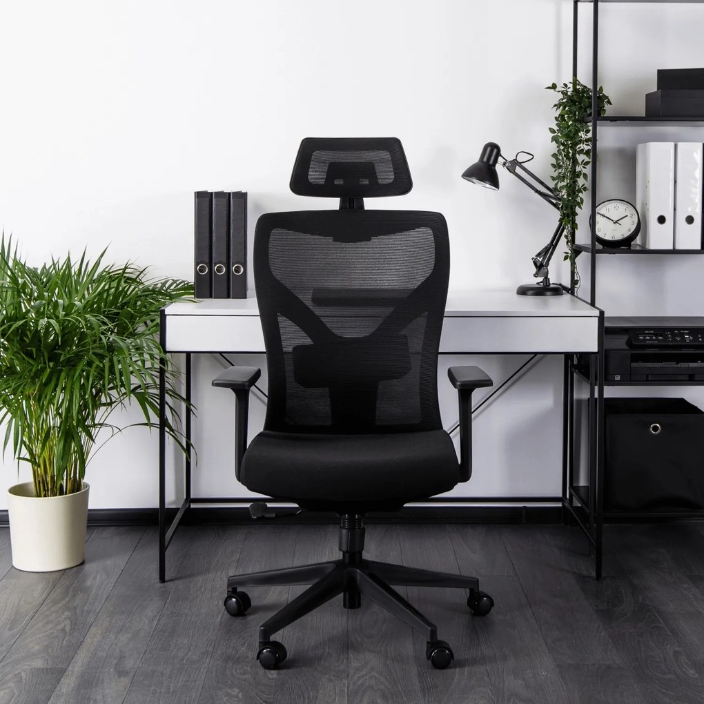 Ergonomiczny fotel biurowy z tkaniny membranowej i siatki Spiral