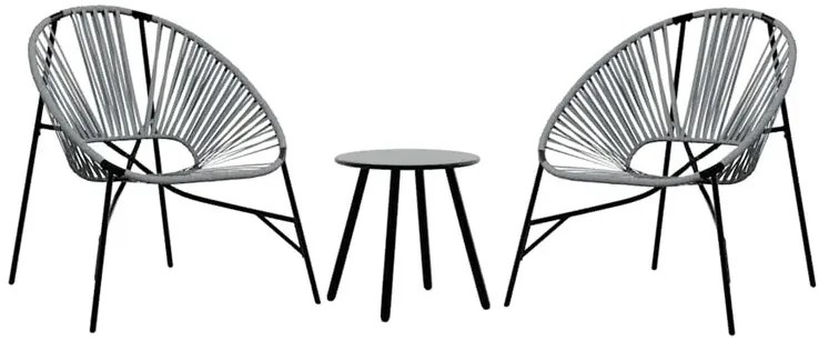 Zestaw jasnoszarych krzeseł ogrodowych M6-B27