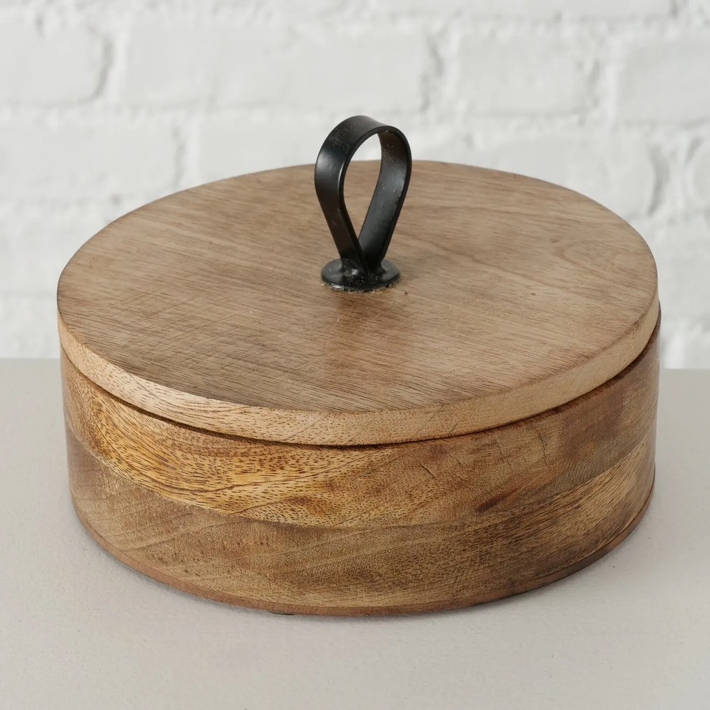 Pudełko okrągłe KABIR, drewno mango, Ø 19 cm