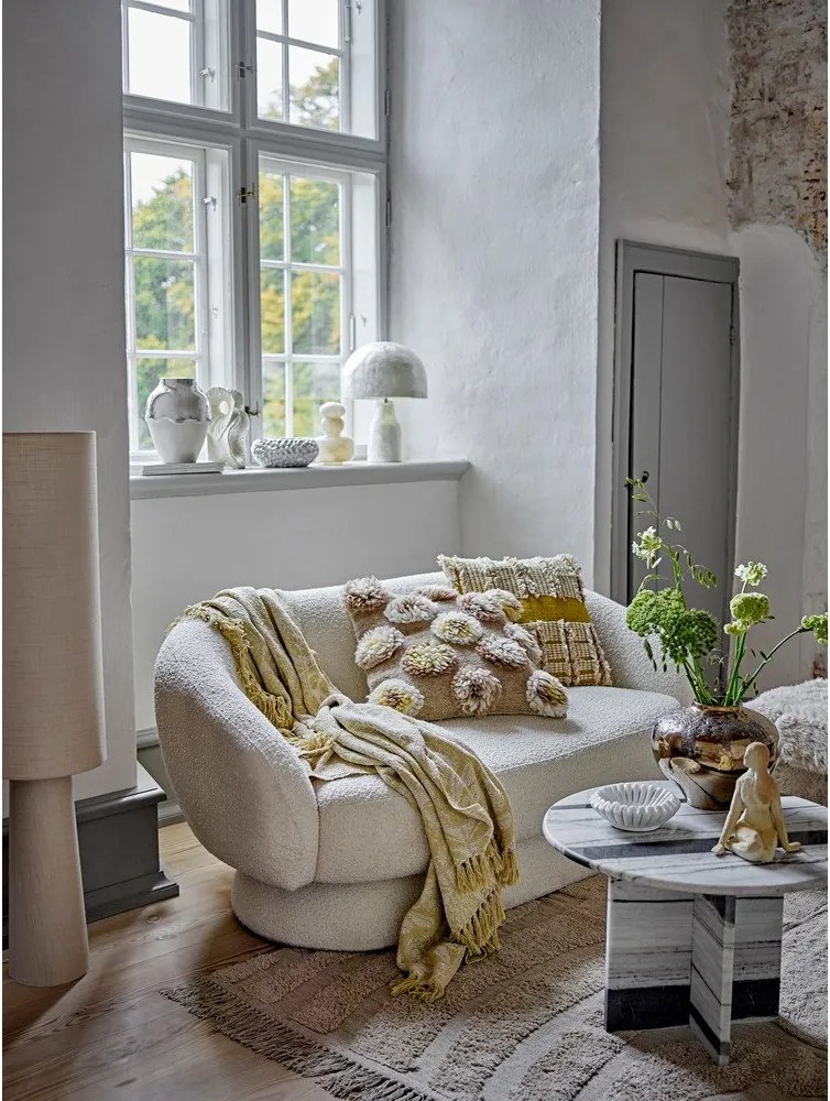 Czarno-biały marmurowy okrągły stolik ø 61 cm Rosito – Bloomingville