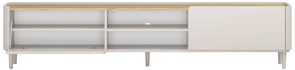 Szafka RTV Elivo 220 cm na nóżkach - kaszmir / dąb olejowany